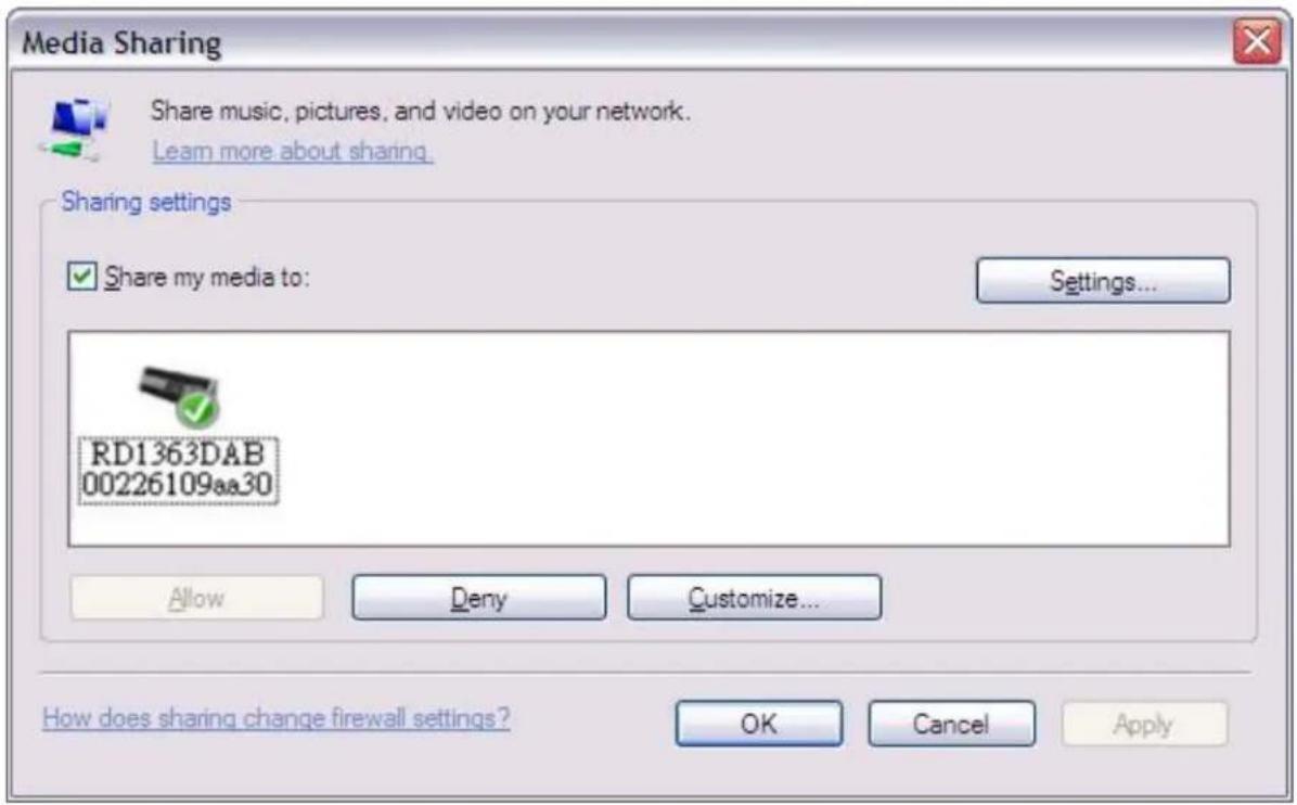 Soundmaster IR3000DAB - Sharing media with Windows Media Player - 1