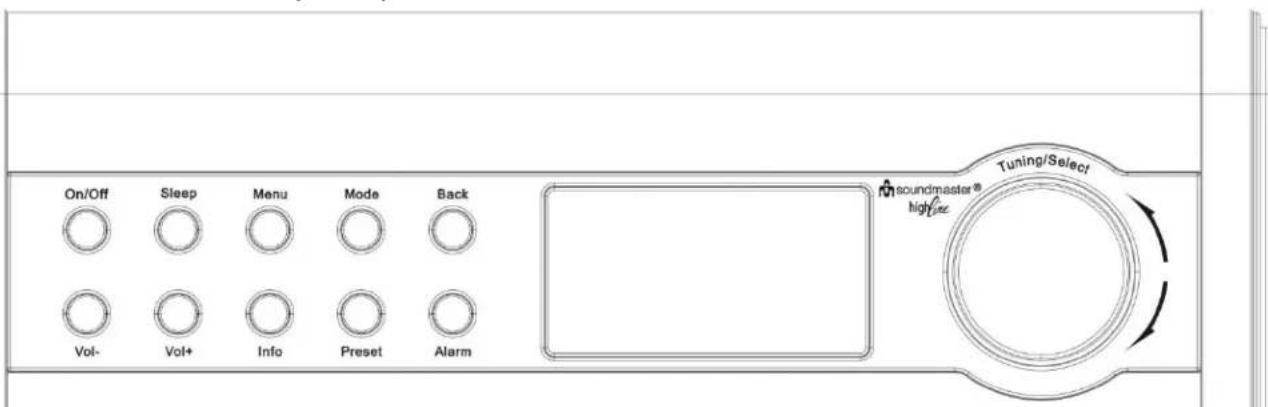 Soundmaster IR3000DAB - Liste des boutons principaux - 1