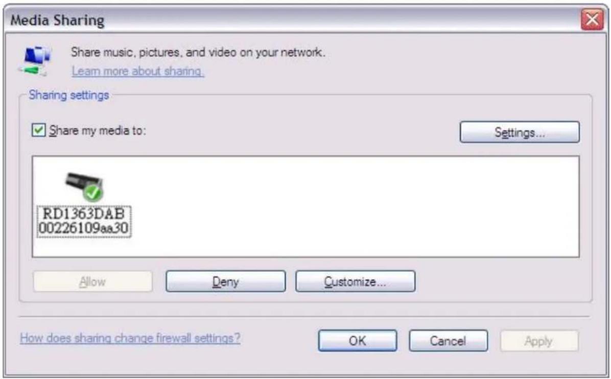 Soundmaster IR3000DAB - Median jakaminen Windows Media Playerin avulla - 1