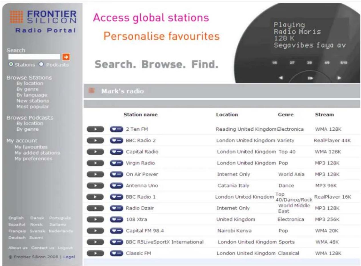 Soundmaster IR3000DAB - Registo no portal de rádio de Internet - 1