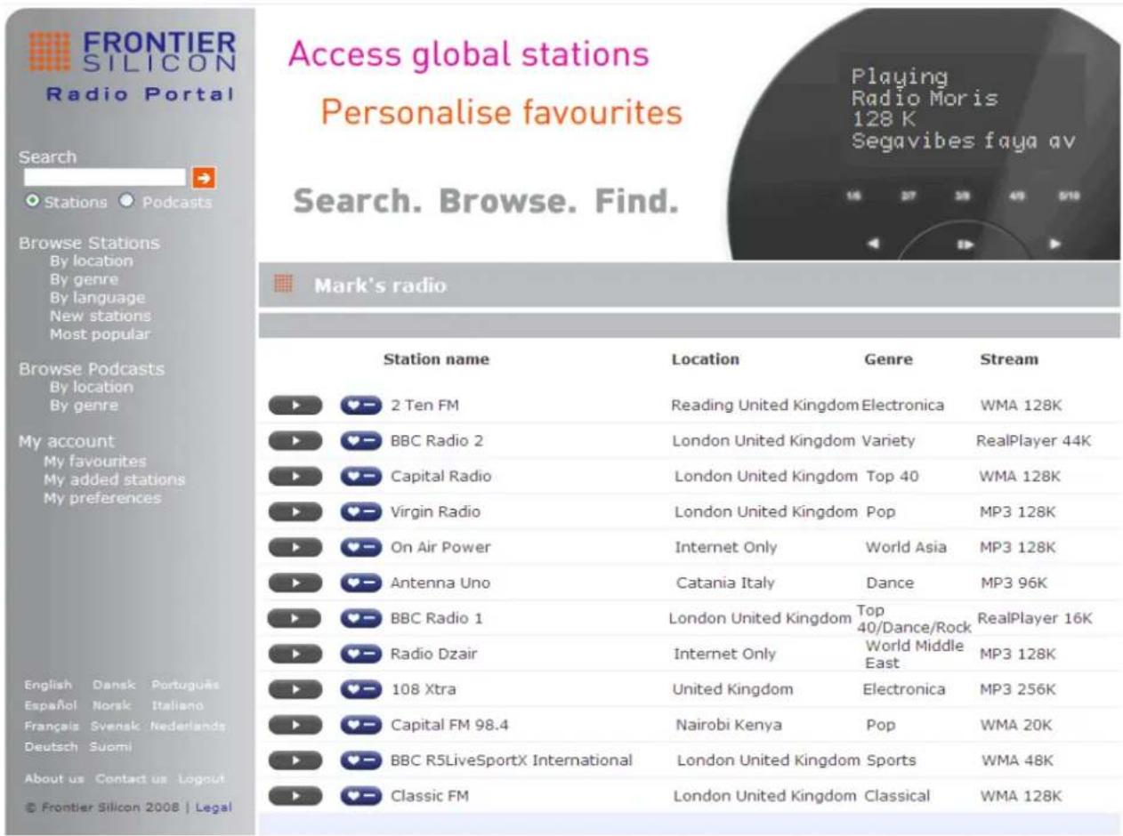 Soundmaster IR3000DAB - Internettradiportal registrering - 1