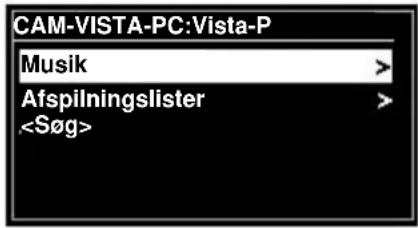 Soundmaster IR3000DAB - Vælg Menu > Delte medier - 1
