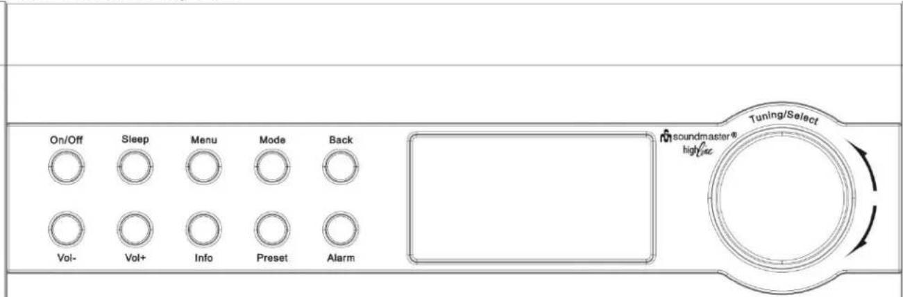 Soundmaster IR3000DAB - Main Control Key List - 1