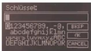 Schlüssel: 0123456789, -0, abcdefghijklmnopqrstuvwxyz∠ABC DEFGHIJKLMNOPQR BKSP OK CANCEL