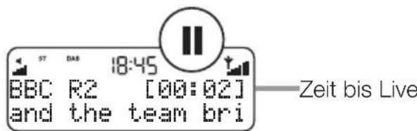 PURE One Classic Series 2 - So können Sie das aktuelle Radioprogramm anhalten und zurücksprülen: - 1