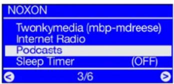Noxon IRadio for iPod - Le menu Podcasts - 1