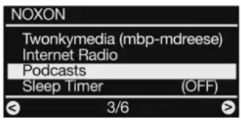 Noxon IRadio Cube - Le menu Podcasts - 1