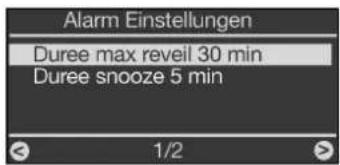Noxon IRadio Cube - Fixation de la durée maximale de l'alarme ou du-delai de snooze - 1