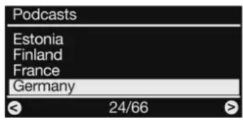 Noxon IRadio Cube - Le menu Podcasts - 2