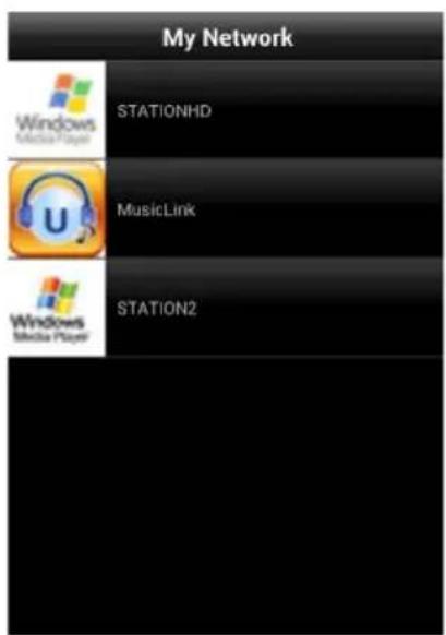 My Network Windows Media Player STATIONHD MusicLink Windows Media Player STATION2