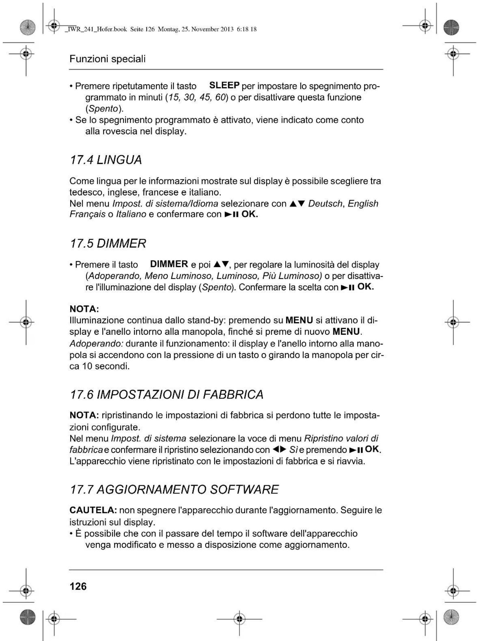 Terris IWR 241 - IMPOSTAZIONE DELLO SPEGNIMENTO PRO- GRAMMATO - 1