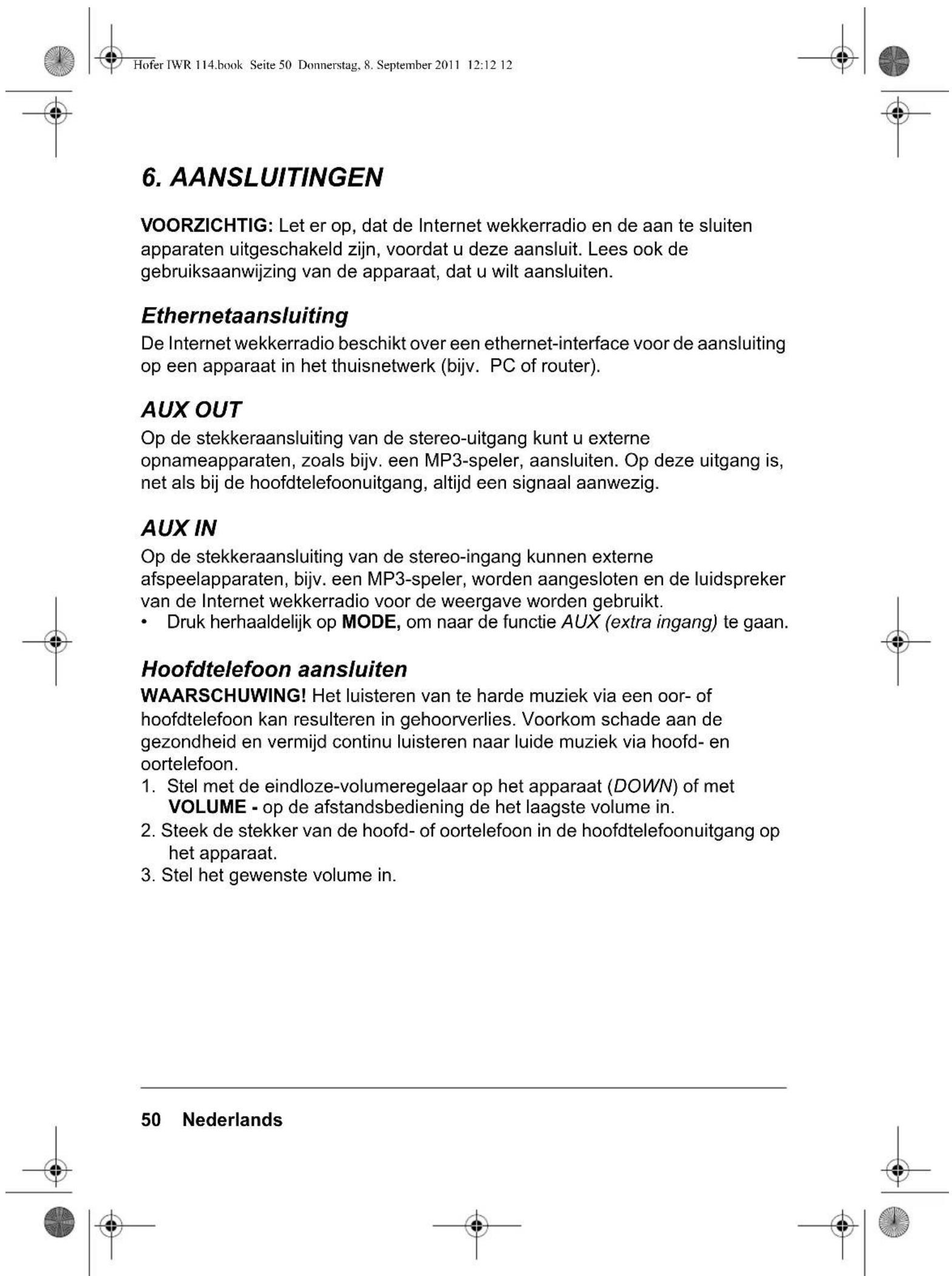 Terris IWR 114 - Aansluiting op het elektriciteitsnet - 1