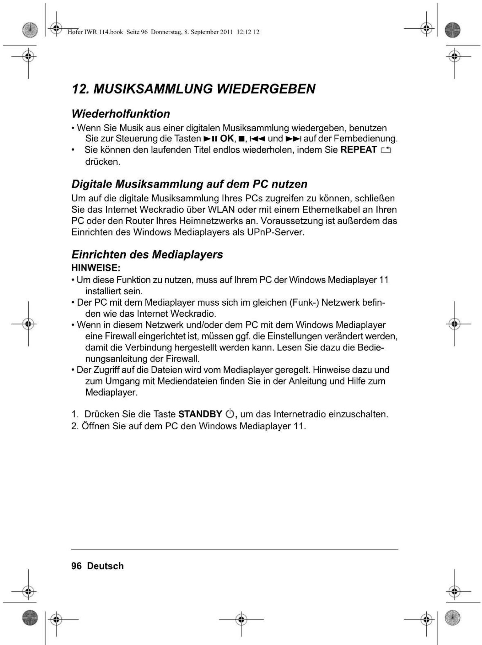 Terris IWR 114 - SENDER SPEICHERN UND AUFRUFEN - 1