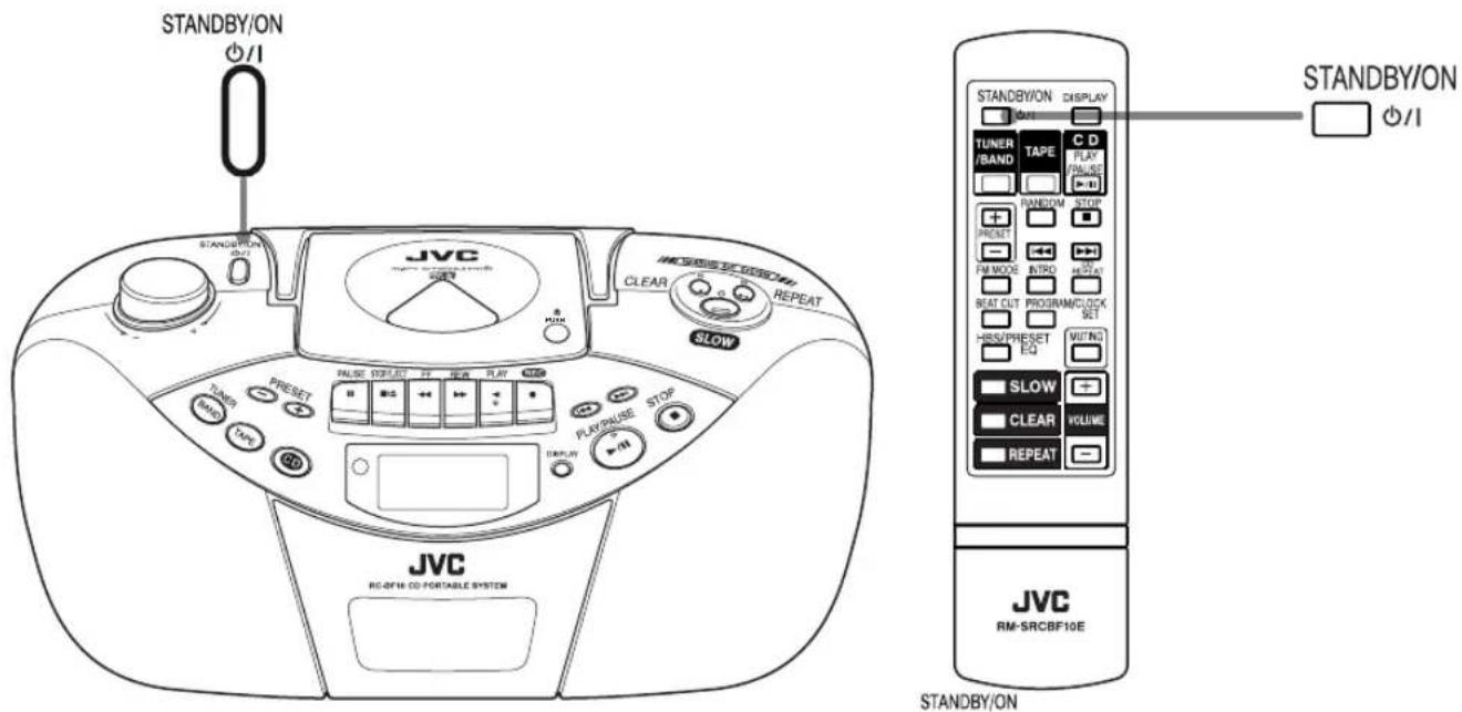 JVC RCBF10 - Hauptgerät ein-/ausschalten - 1