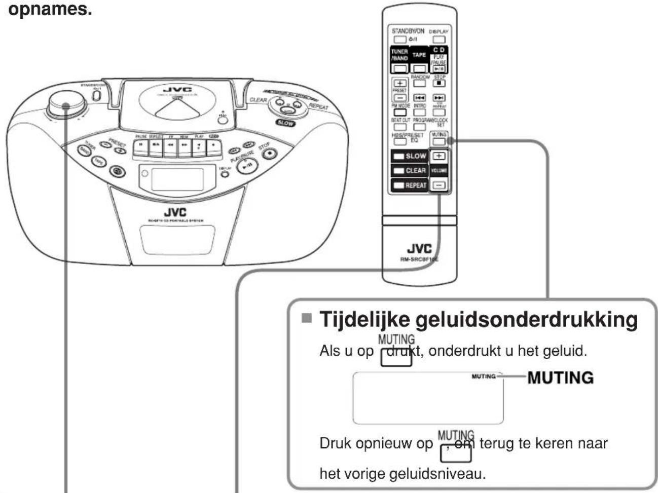 JVC RCBF10 - Het volume en de kwaliteit van het geluid instellen - 1