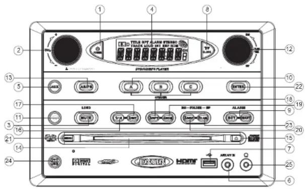JENSEN AWM975 - Contrôle du volume/ajustement audio/menu - 1