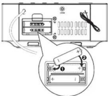 Soundmaster IP4060BT - Instalación de pilas - 2