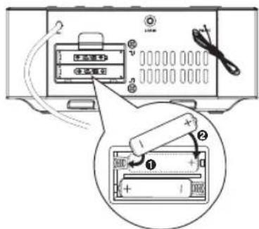 Soundmaster IP4060BT - Installation des piles NB - 2