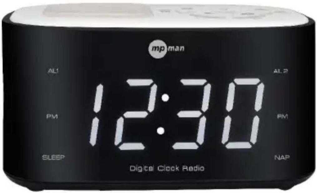 MPMAN FRAL501 - RADIO-RÉVEIL FM DOUBLE ALARME NUMÉRIQUE AVEC LUMIÈRE DE NUIT - 1