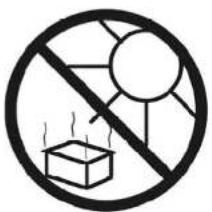Prohibition sign with sun, crossed-out box, and Chinese characters indicating no fire or explosion