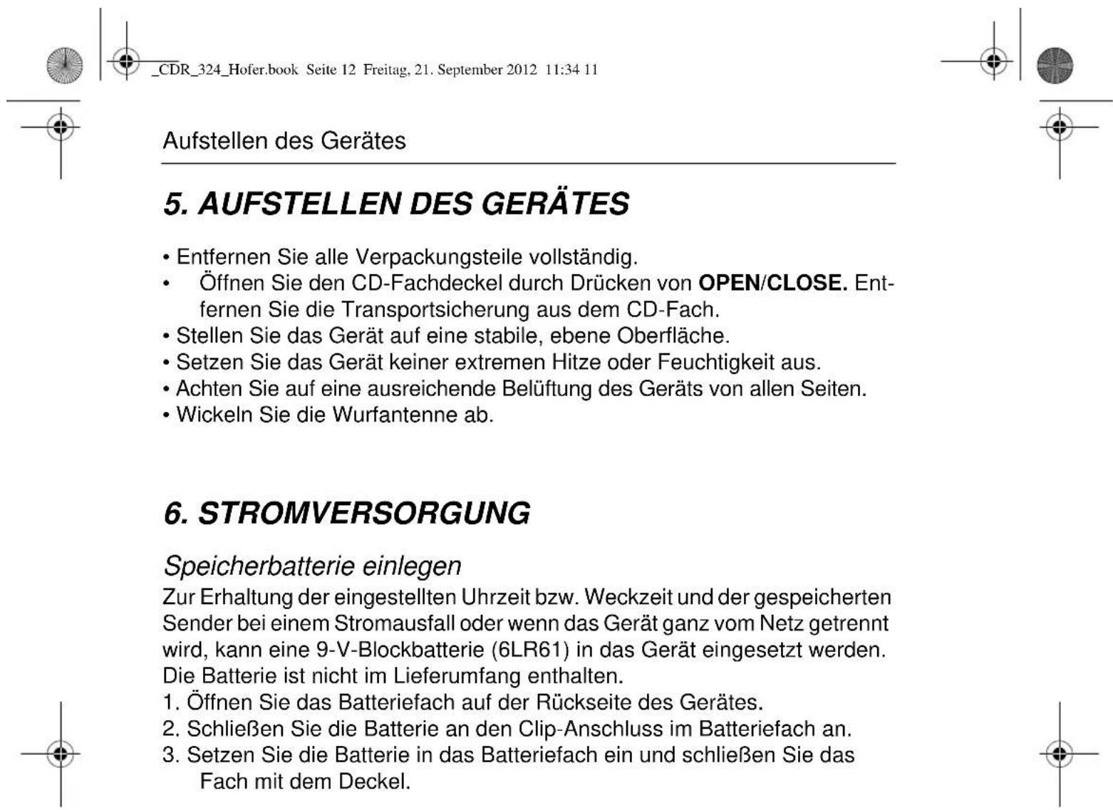 Terris CDR 324 - Rückseite Uhrenradio - 9