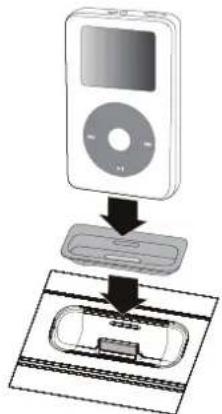Tevion RWI303 - Posizionamento dell'iPod sul supporto e avvio - 1