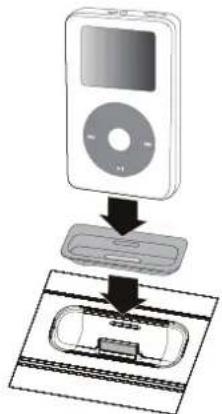 Tevion RWI303 - Placer l'ipod sur le support et l'activer - 1