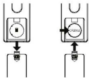Tevion IWR 394 - Batterie der Fernbedienung einlagen/wechseln - 1