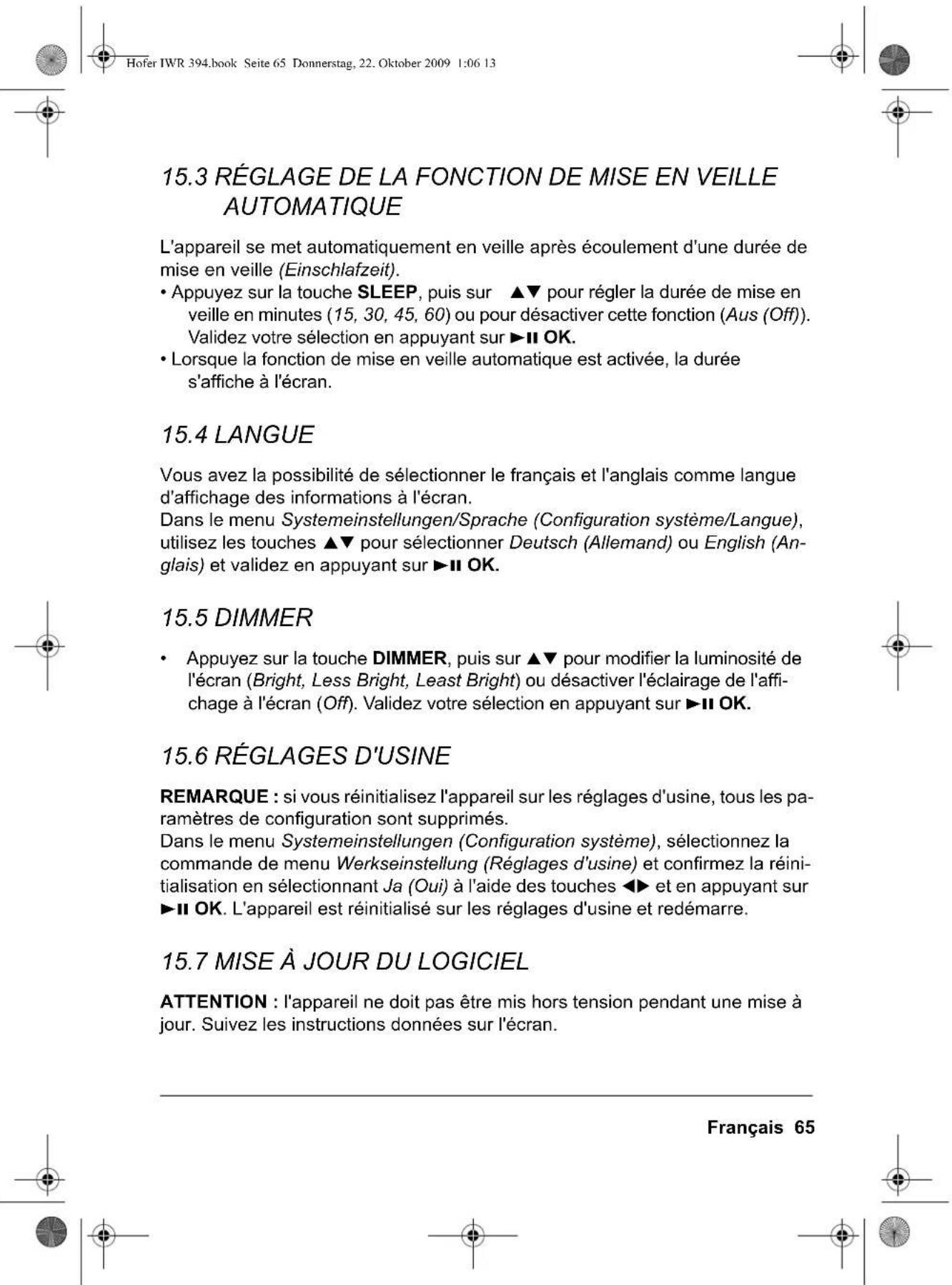 Tevion IWR 394 - Répétition ou désactivation d'une alarme - 6