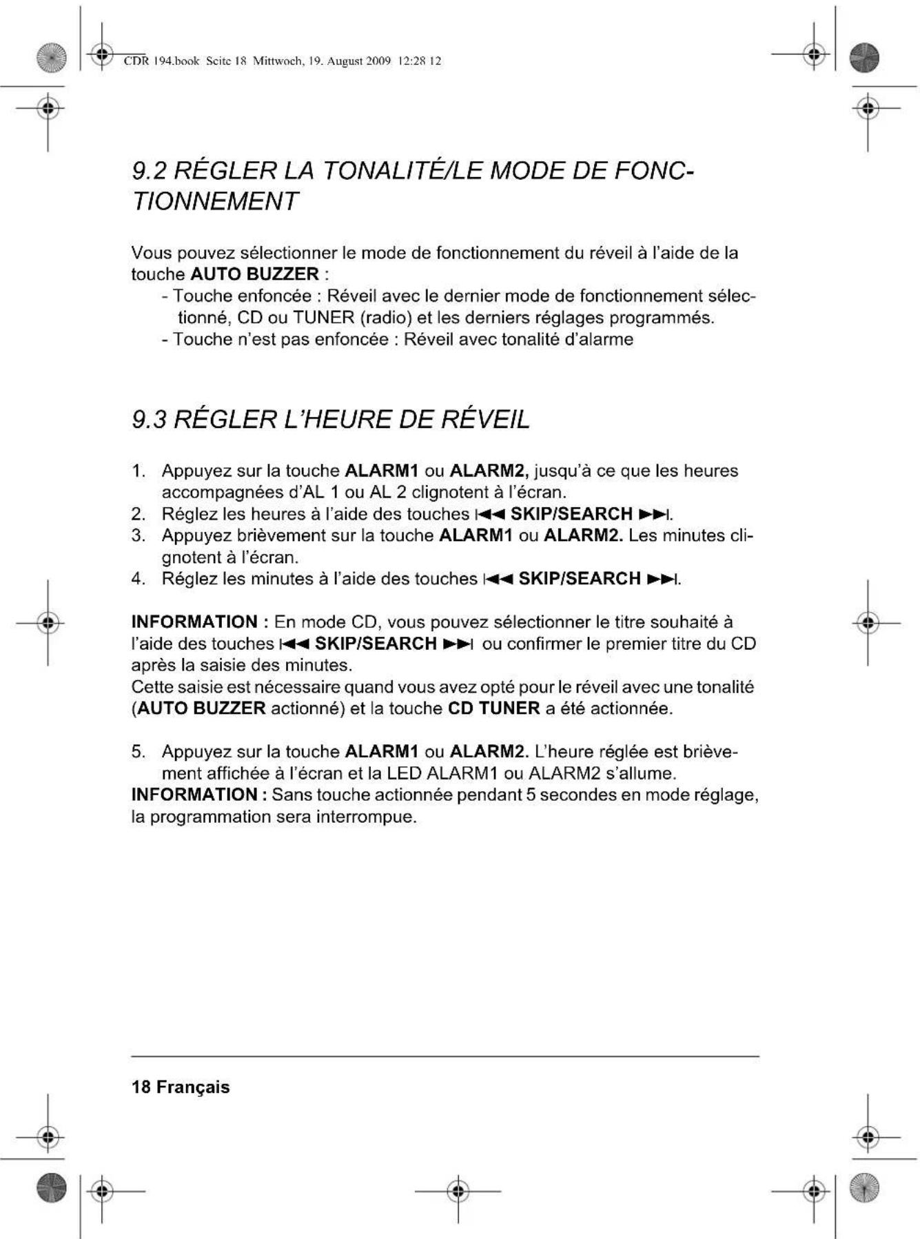 Terris CDR 194 - ACTIVER/DESACTIVER L'ALARME - 5
