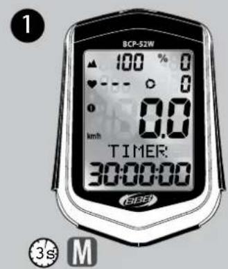 BBB BCP51WH - REGLAGES DU COMPTE A REBOURS DISTANCE OU TEMPS - 1