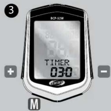 BBB BCP51WH - REGLAGES DU COMPTE A REBOURS DISTANCE OU TEMPS - 3