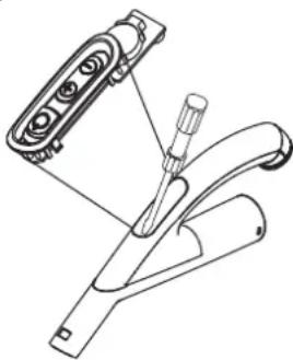 NILFISK Extreme X100 - Punho do tubo com controlo remoto, substituição da bateria, bateria tipo CR2032 - 1