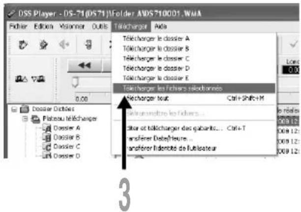 OLYMPUS DS71 - Sélectionnez le fichier vocal. - 3