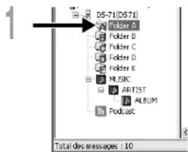 OLYMPUS DS71 - Sélectionnez le fichier vocal. - 1