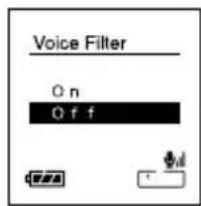 OLYMPUS DS71 - Réglez le filtre vocal (Voice Filter) - 4