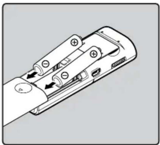 OLYMPUS VN702PC - Insertion des piles - 2