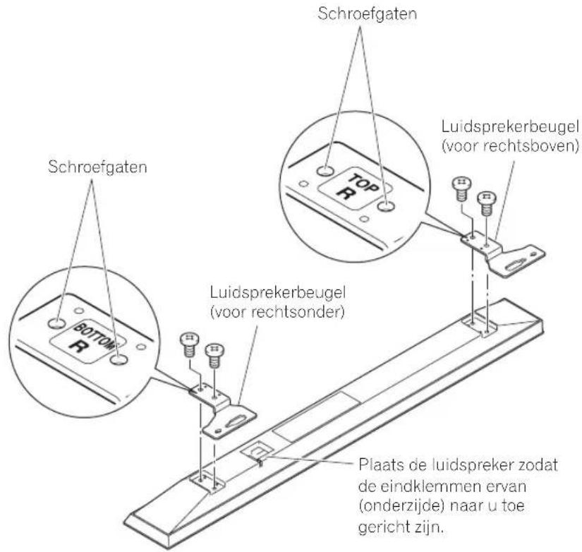 PIONEER Kuro KRPS02 - Bevestiging van de Luidsprekerbeugels aan de Luidsprekers. - 2