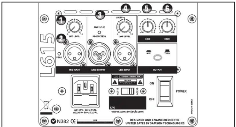SAMSON Live L1215 - LIVELLO del MIC (solo per le L612 ed L615) - 1