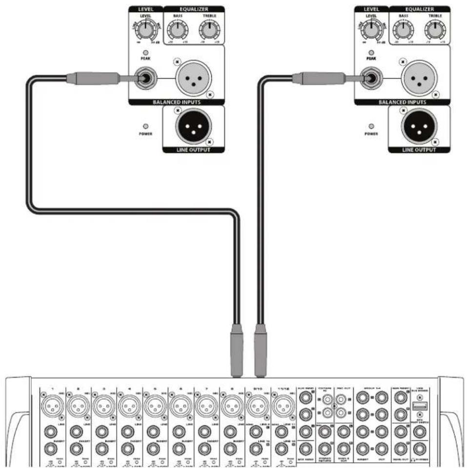 SAMSON Auro D210 - Connexion d'un signal stéreo - 1