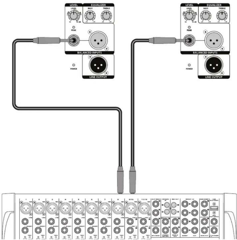SAMSON Auro D210 - Connecting a Stereo Signal Source - 1