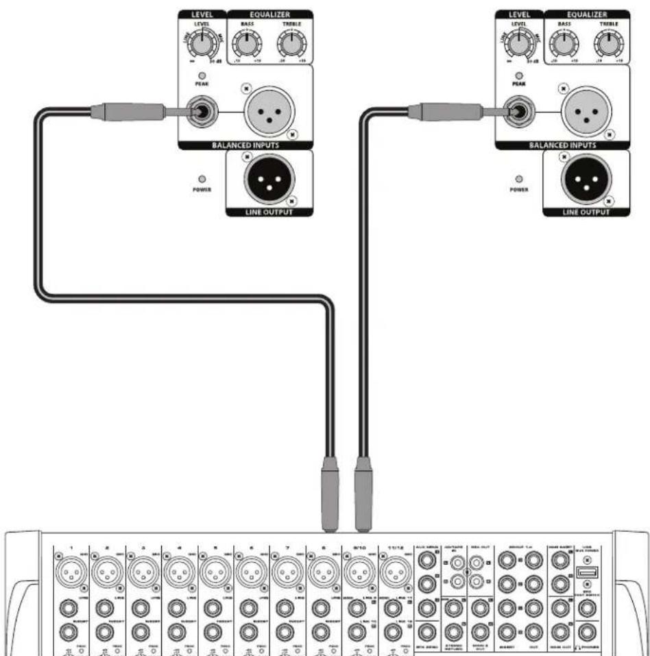 SAMSON Auro D210 - Collegare una sorgente in stereo - 1