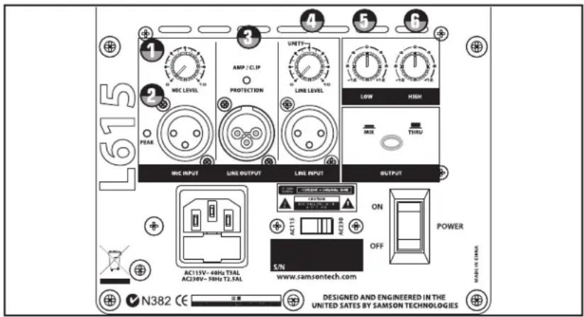 SAMSON Live L612 - MIC LEVEL (solo L612 y L615) - 1