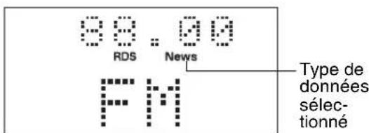 JVC SPEXP1 - 3Pendant que le type de données clignote, appuyez sur la touche TA/News/Info. - 1