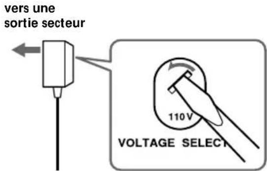 vers une sortie secteur 110V VOLTAGE SELECT