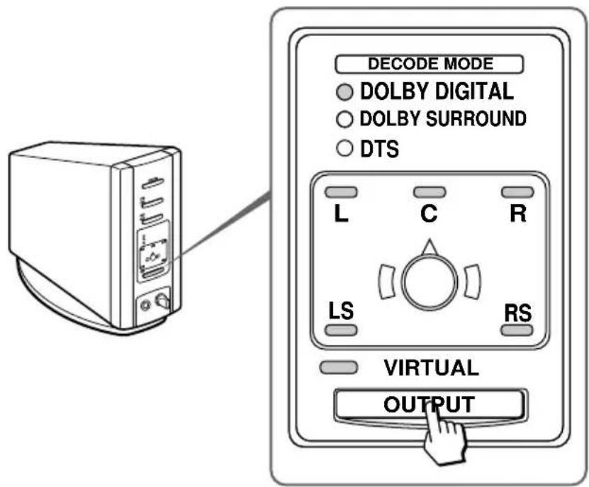 SONY MDRDS5100 - Press OUTPUT to select the output mode (surround effect) (see page 22). - 1