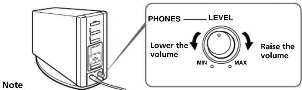 SONY MDRDS8000 - To adjust the volume of headphones (sold separately) connected to the PHONES jack - 1
