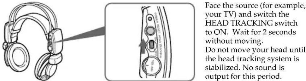 SONY MDRDS8000 - Set the head tracking function to ON. (Only when an item other than "OFF" is selected in step 6 on page 19.) - 1