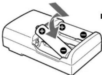 SONY MDRDS8000 - Inserting the rechargeable batteries into the battery charger - 1