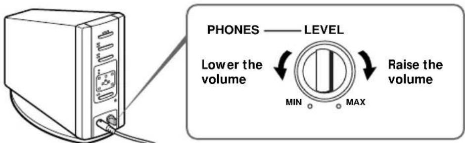 SONY MDRDS5000 - To adjust the volume of headphones (sold separately) connected to the PHONES jack - 1
